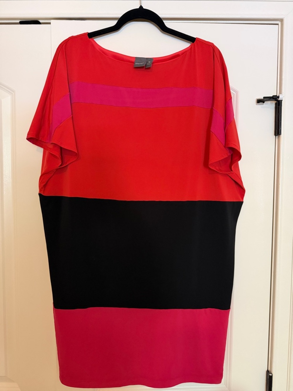 Muse Colorblock Midi Dress in Red, Black & Pink